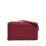 Leather Zip Around Wallet on Strap Red - Lab Luxury Resale