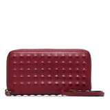 Leather Zip Around Wallet on Strap Red - Lab Luxury Resale