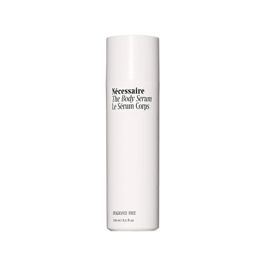 Nécessaire The Body Serum fragrance-free 150ml bottle, sleek design, and clear labeling for hydrating skincare.