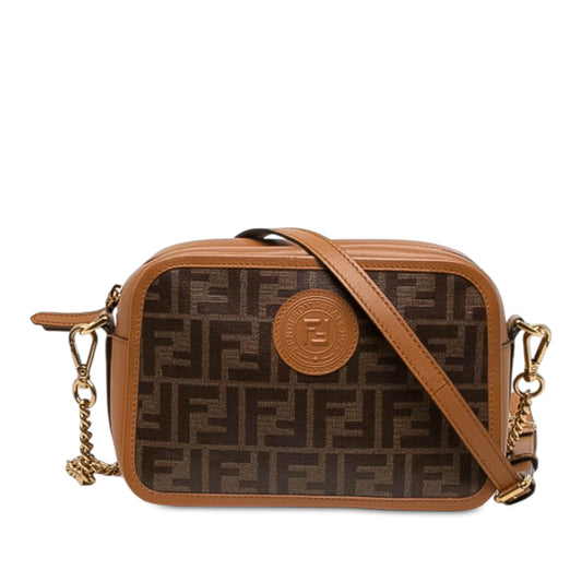 Glazed Fabric Vitello Century FF 1974 Camera Bag Brown - Lab Luxury Resale