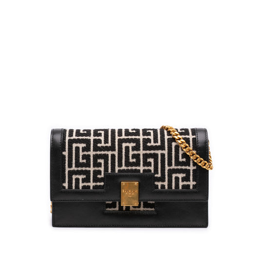 Mini Leather Trimmed Monogram Jacquard 1945 Heritage Crossbody Black - Lab Luxury Resale