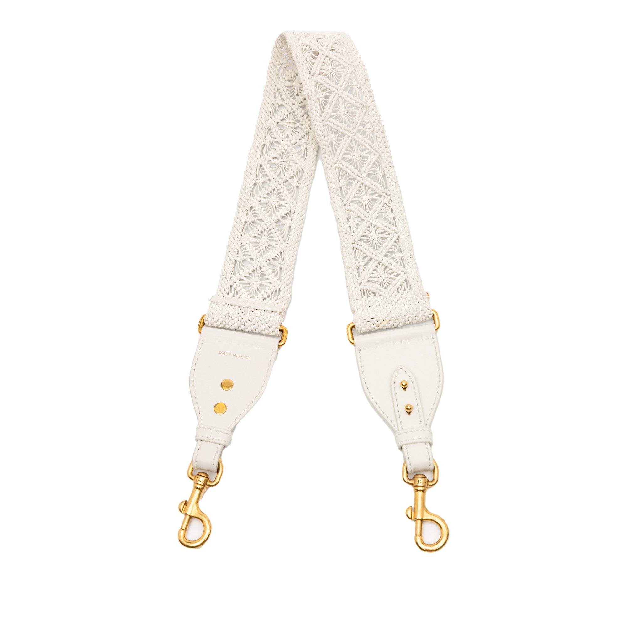 Calfskin Macrame Shoulder Strap White - Lab Luxury Resale