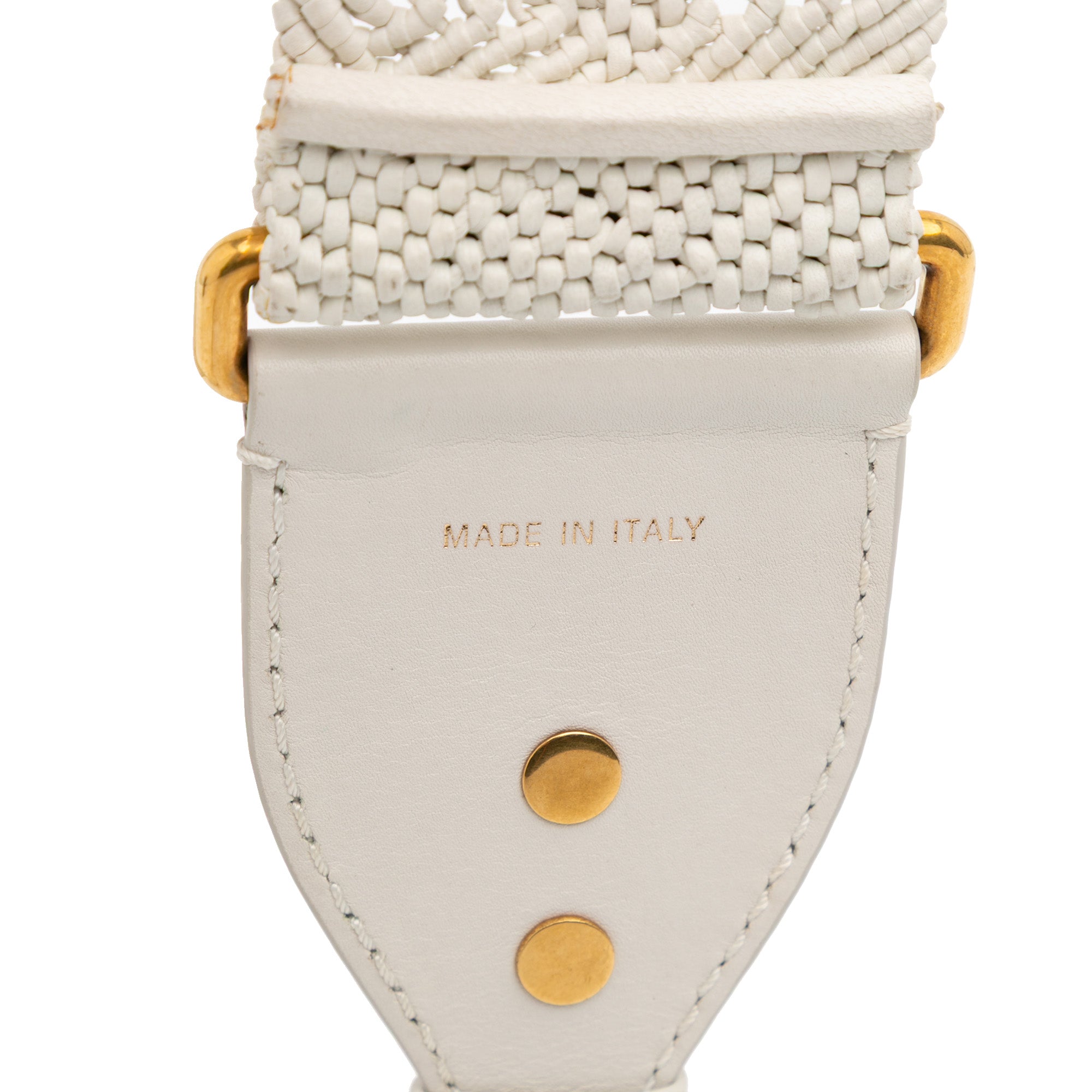 Calfskin Macrame Shoulder Strap White - Lab Luxury Resale