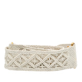 Calfskin Macrame Shoulder Strap White - Lab Luxury Resale