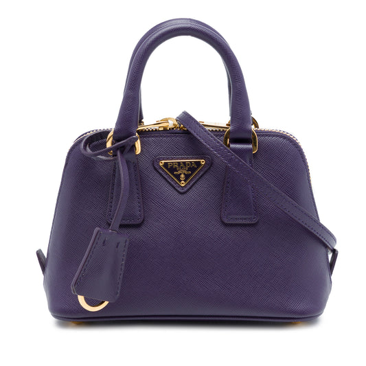 Mini Saffiano Lux Promenade Satchel Purple - Lab Luxury Resale