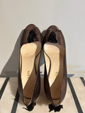 Prada Bronze Peep Toe Pumps Size 38.5-Shoes-LAB