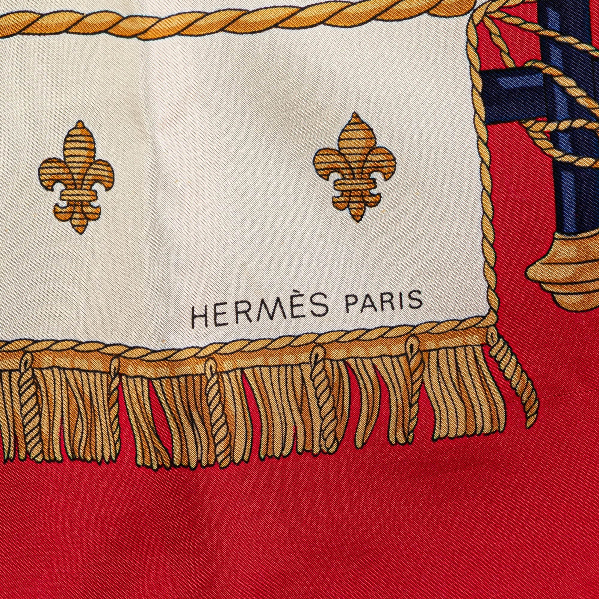 Vue Du Carosse De La Galere La Reale Silk Scarf Red - Lab Luxury Resale