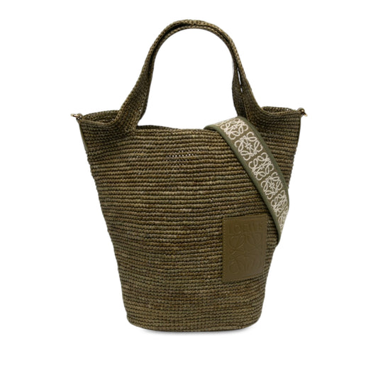 Mini Raffia Slit Satchel Green - Lab Luxury Resale