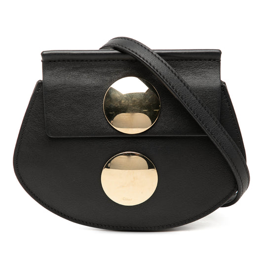 Mini Leather Faye Crossbody Black - Lab Luxury Resale