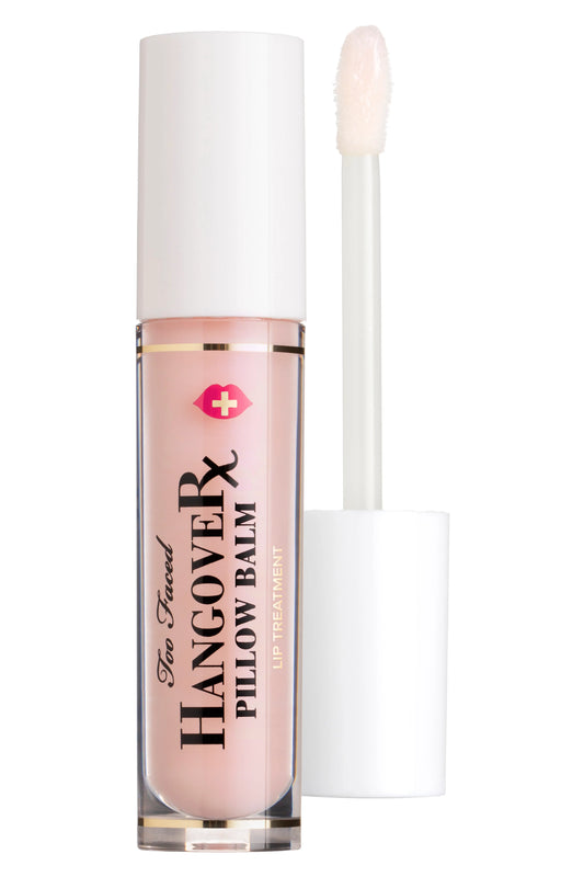Too Faced Hangover Pillow Balm in multiple shades, new in box, featuring hydrating lip balm with a glossy finish.