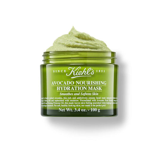 Kiehl's Avocado Nourishing Hydration Mask in 100ml jar, hydrating and nourishing face mask with avocado extract for moisturized skin.