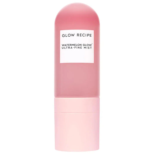 Glow Recipe Watermelon Glow Ultra-Fine Mist 75ml beauty spray in a clear bottle with a pink cap, designed for hydrating skincare.