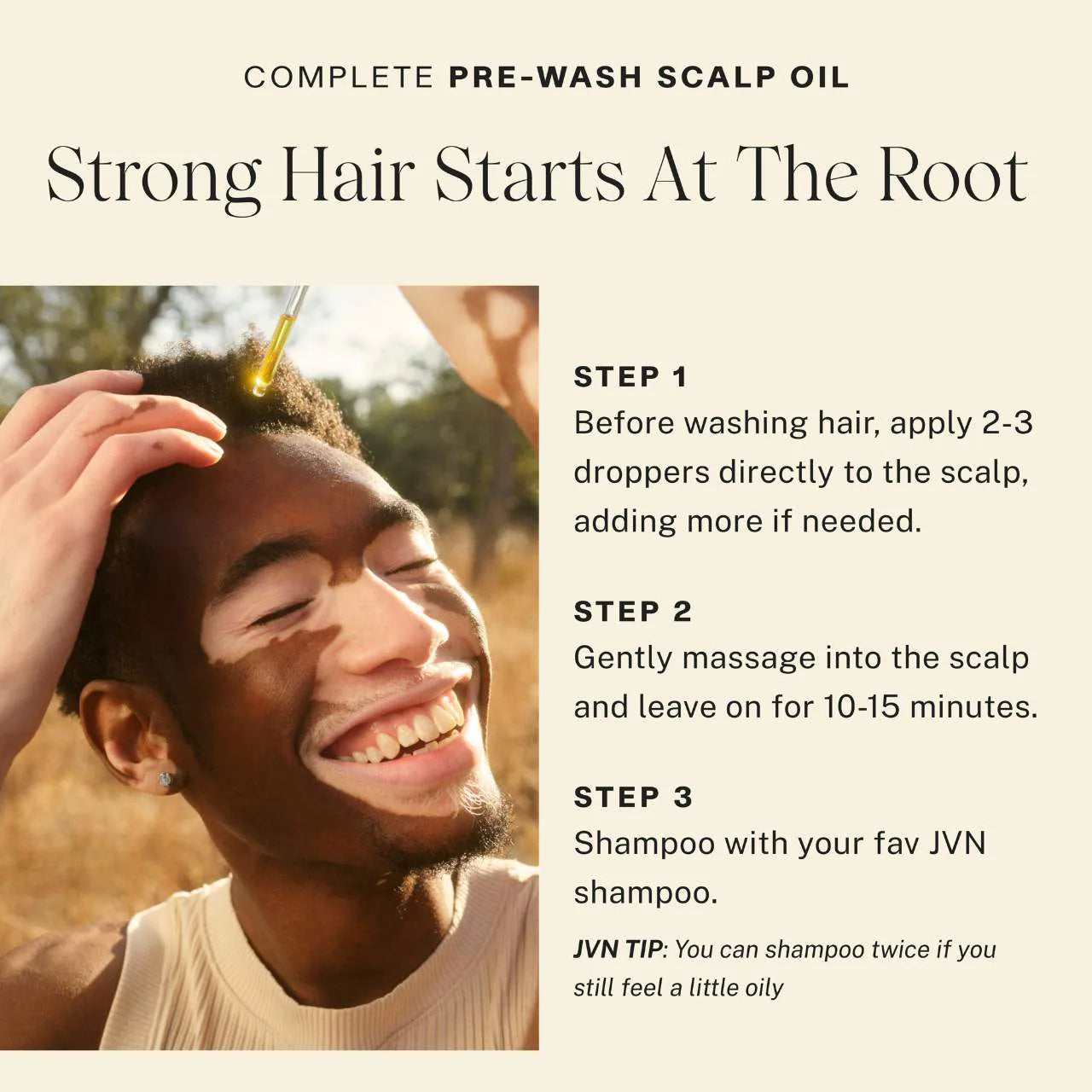 JVN Complete Pre-Wash Scalp & Hair Strengthening Treatment Oil 50ml NIB - LAB