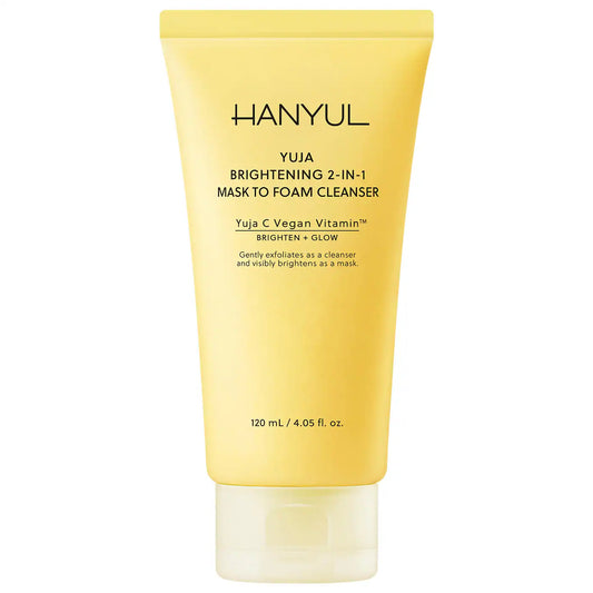 Hanyul Yuja Brightening 2-in-1 Mask to Foam Cleanser with Vitamin C + Niacinamide 120ml NIB