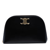 Shiny Calfskin Triomphe Pouch Black - Lab Luxury Resale