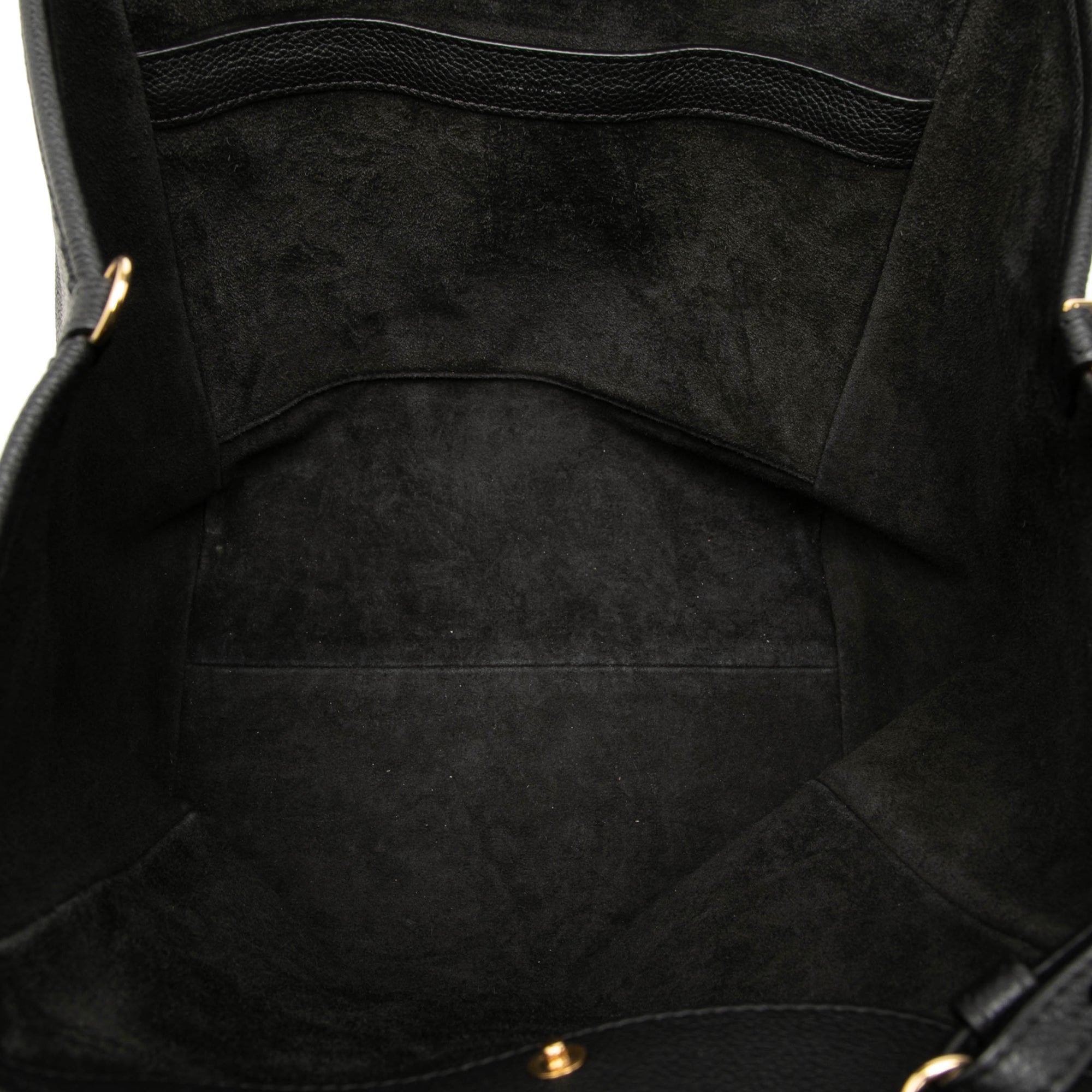 Small Grained Calfskin Folded Cabas Tote Black - Lab Luxury Resale