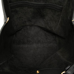 Small Grained Calfskin Folded Cabas Tote Black - Lab Luxury Resale