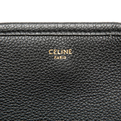 Small Grained Calfskin Folded Cabas Tote Black - Lab Luxury Resale