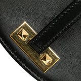 Leather MyRockstud Saddle Shoulder Bag Black - Lab Luxury Resale