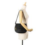 Leather MyRockstud Saddle Shoulder Bag Black - Lab Luxury Resale