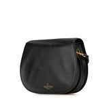 Leather MyRockstud Saddle Shoulder Bag Black - Lab Luxury Resale