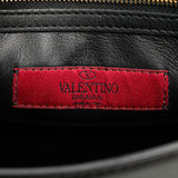 Leather MyRockstud Saddle Shoulder Bag Black - Lab Luxury Resale