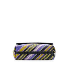 Small Nappa Diagonal Stripe Satchel Purple - Lab Luxury Resale