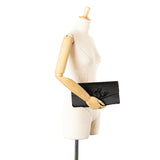 Satin Applique Clutch Black - Lab Luxury Resale