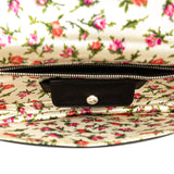 Satin Applique Clutch Black - Lab Luxury Resale