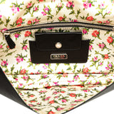 Satin Applique Clutch Black - Lab Luxury Resale
