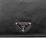 Satin Applique Clutch Black - Lab Luxury Resale