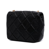 Mini Square Quilted Lambskin Bijoux Logo Chain Flap Black - Lab Luxury Resale
