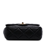 Mini Square Quilted Lambskin Bijoux Logo Chain Flap Black - Lab Luxury Resale