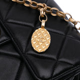 Mini Square Quilted Lambskin Bijoux Logo Chain Flap Black - Lab Luxury Resale