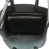 Small Grained Calfskin Vertical Cabas Satchel Black - Lab Luxury Resale