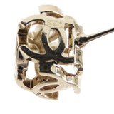 CC Gold Plated Enamel Cube Logo Push Back Earrings Gold - Lab Luxury Resale