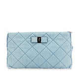 Quilted Denim Vara Clutch Blue - Lab Luxury Resale