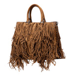 Suede Fringe Satchel Brown - Lab Luxury Resale