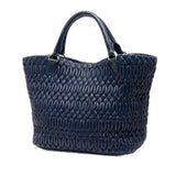 Matelasse Nappa Crystal Satchel Blue - Lab Luxury Resale