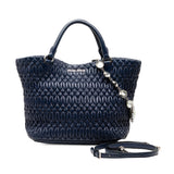 Matelasse Nappa Crystal Satchel Blue - Lab Luxury Resale