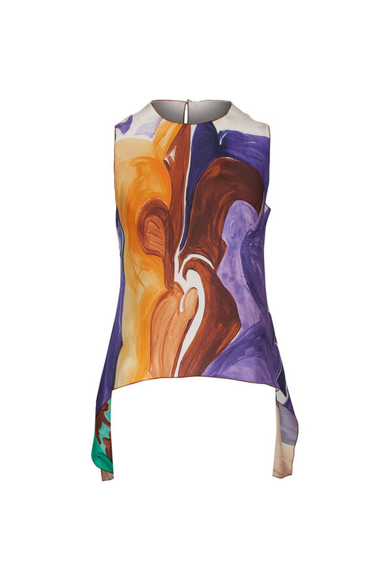 Dorothee Schumacher Rainbow Dreams Silk Blouse Size Large