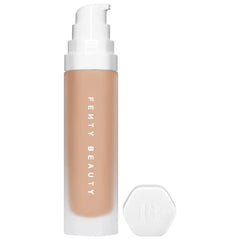 Fenty Beauty Soft’Lit Hydrating Longwear Foundation in various shades, showcasing a smooth, naturally luminous finish.