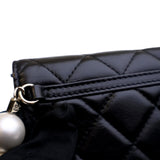 Quilted Lambskin Maxi Pearls Clutch With Chain Black - Lab Luxury Resale