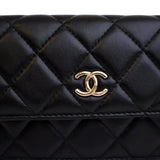 Quilted Lambskin Maxi Pearls Clutch With Chain Black - Lab Luxury Resale