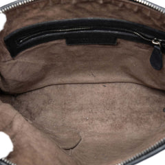 Black Bottega Veneta Nappa Intrecciato Nodini crossbody bag with woven leather design and sleek, structured shape.