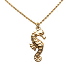 Gold Plated Seahorse Pendant Necklace Gold - Lab Luxury Resale