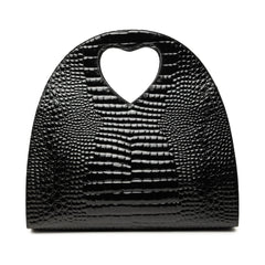 Croc Embossed Patent Handbag Black - Lab Luxury Resale