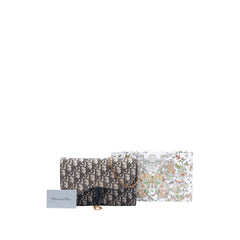 Oblique Canvas Saddle Pouch Wallet on Chain Blue - Lab Luxury Resale