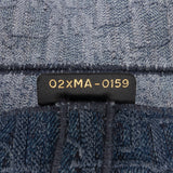 Oblique Denim Embroidered Saddle Bag Blue - Lab Luxury Resale