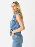 MOTHER  Women's The Sleeveless Knotted Exes Top Size S